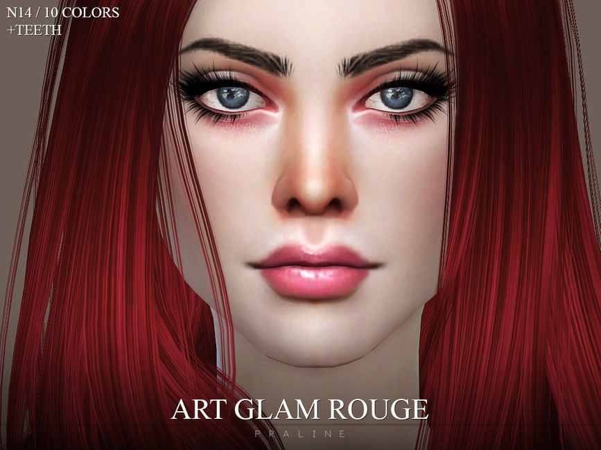 The Sims Resource Art Glam Rouge Lip Duo N14