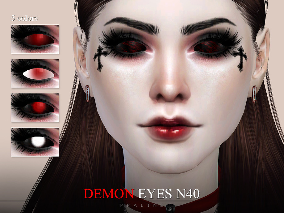Sims 4 - Demon Eyes N40 by Pralinesims - Eyes in 5 variations. 