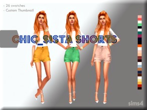 Sims 4 — Chic_Sista Shorts - mesh needed by sims4sisters — Recolor Of Distressed High Waisted Shorts By elliesimple