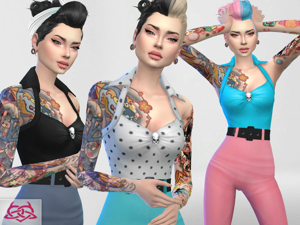 Sims 4 — Psychobilly Tank 1 by Colores_Urbanos — new meshes made by me -Need your game updated with the latest patch from