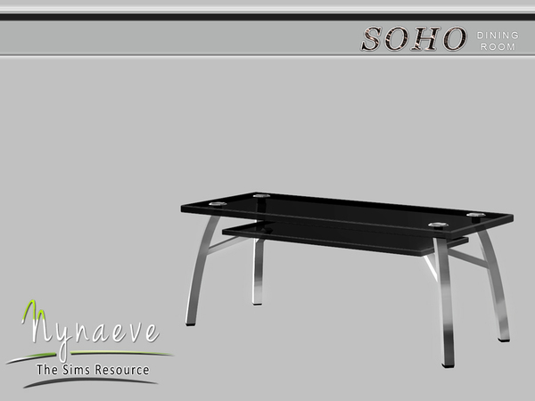 Sims 4 — Soho Dining Table by NynaeveDesign — Soho Dining Room - Dining Table Located in: Surfaces - Dining Tables Price: