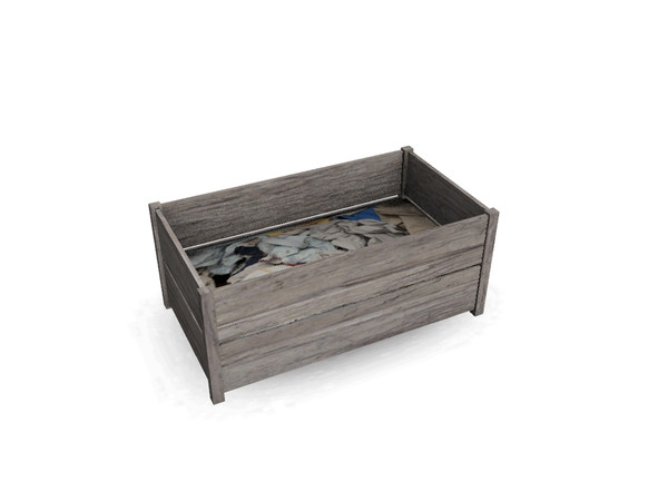 Sims 4 — Paul Bathroom Hamper by Angela — Paul Bathroom Hamper. Made out of a wooden crate. 