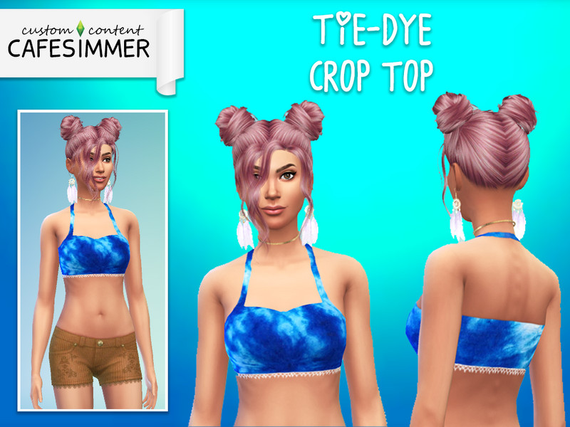 Sims 4 The Sims Resource | CafesimmerTie-dye Crop Top - Spa Day needed by TSR Creator