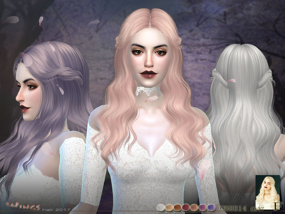 Sims 4 - WINGS OS0314 F by wingssims - This hair style has 17 kinds of colo...