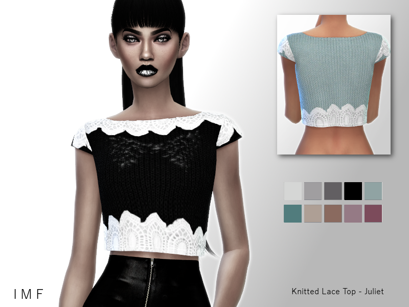 The Sims Resource - IMF Knitted Lace Top - Juliet
