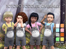 Sims 4 — Totoro Toddler Overalls by koala-sims — Grey overalls with Studio Ghibli's Totoro. - 8 colours (white, blue