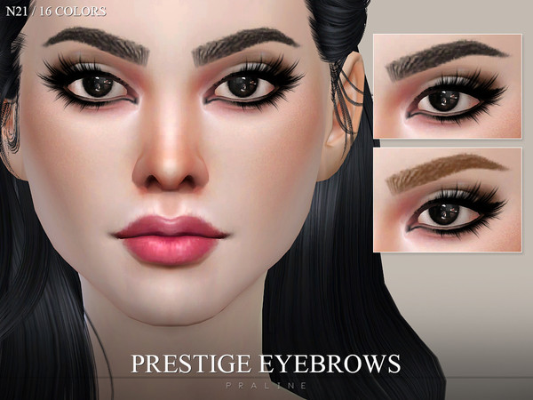 Sims 4 — Prestige Eyebrows N21 by Pralinesims — 16 colors, all ages and genders.