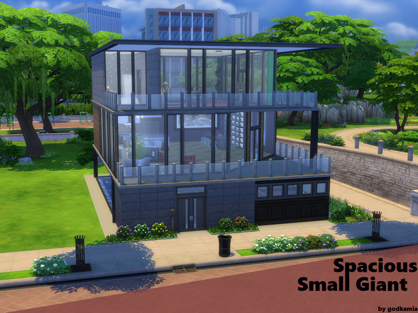Sims 4 — Spacious Small Giant NO CC BASEGAME by godkamia — A 3 story small but gigantic house. Equipped with, on the 1st