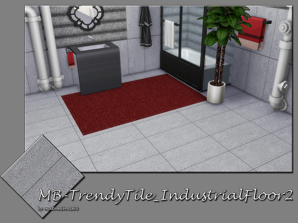 Sims 4 — MB-TrendyTile_IndustrialFloor2. by matomibotaki — MB-TrendyTile_IndustrialFloor2, rough tile floor, matching the