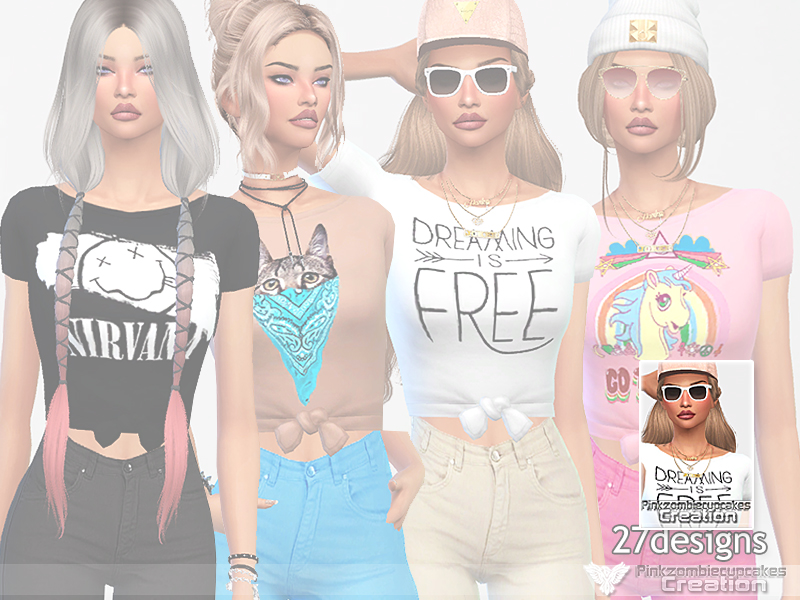 The Sims Resource - Everyday Cute Tops Collection 02