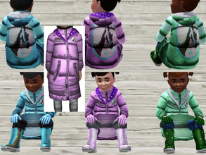 Sims 3 — ToddlerFluffyCoat by Sweet_Horizon — A nice winterjacket or winter coat for the smallest. The jacket can be dyed