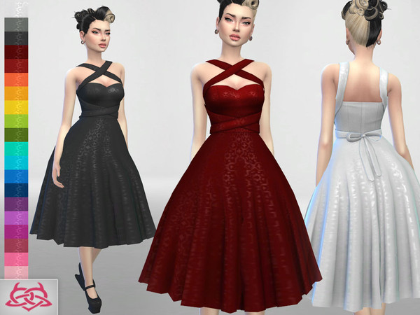 Sims 4 — Rossana dress (original mesh) by Colores_Urbanos — 20 recolors - Inspired by my real creations Your game needs