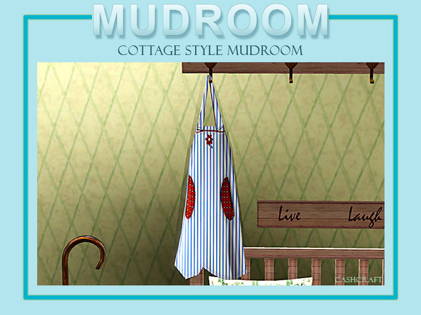 Sims 3 — Cottage Style Mudroom Apron by Cashcraft — A bit of decorative clutter--a cotton apron with two large pockets.