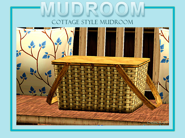 Sims 3 — Cottage Style Mudroom Picnic Basket by Cashcraft — Stuff a vintage picnic basket with lots of goodies and invite