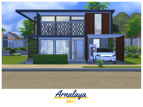 Sims 4 — Arnalaya by jmn11 — Arnalaya is a contemporary house with open plan living room, dining room, kitchen and 4