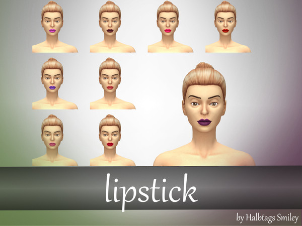 Sims 4 — Matte lipsticks by HalbtagsSmiley — Matte lipsticks in some nude, vampy and crazy shades.