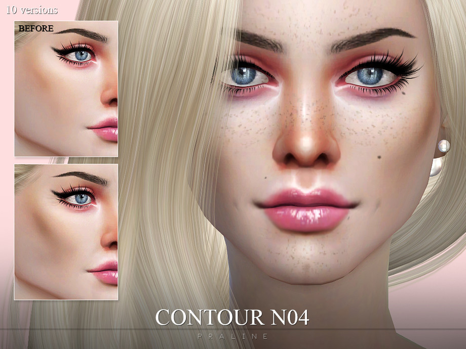 Sims 4 - Contour N04 by Pralinesims - Shading contour in 10 variations. 