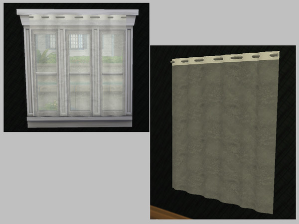 Sims 4 — Sunny Curtains big by Syanrises — Big transparent curtains with a light pattern.