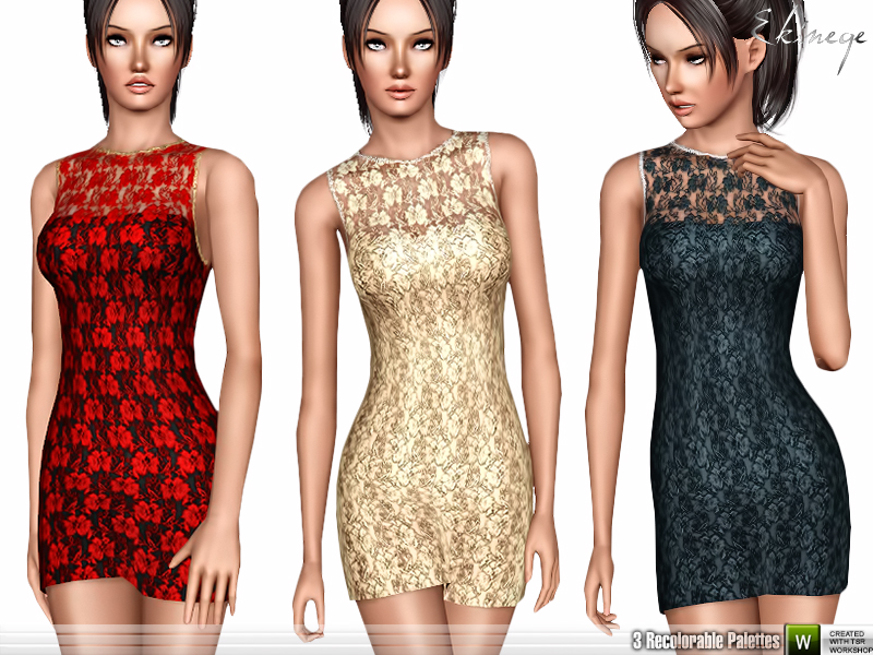 The Sims Resource - Lace Bodycon Dress