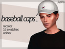 Sims 4 — BASEBALL CAPS - Mesh needed by jupho — recolor 16 swatches unisex tumblr: casteru.tumblr.com