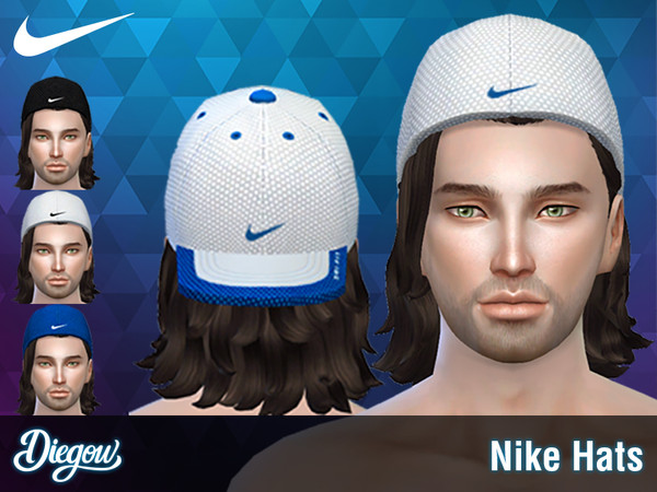Sims 4 — Nike Hats by Di3g0w — Nike backwards hats. * Males * Teen to Elder * 4 recolors You just need the base game to