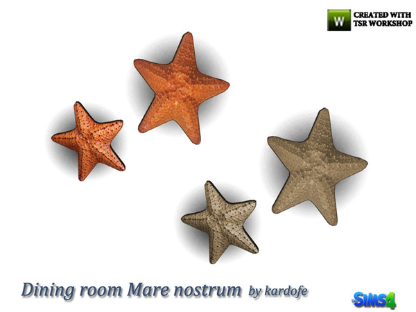 Sims 4 — kardofe_Dining room Mare nostrum_Sea stars by kardofe — Two beautiful starfish to decorate the wall, in two
