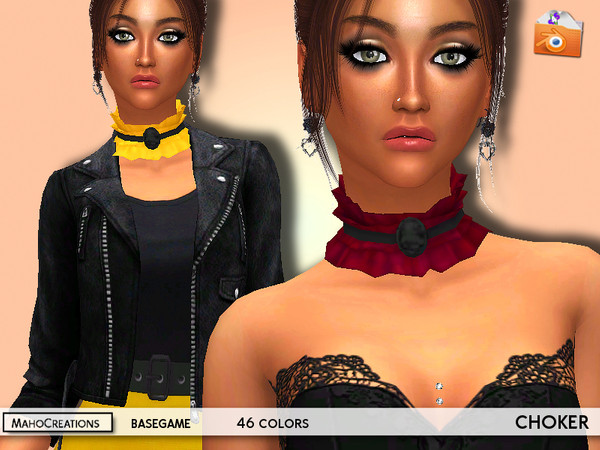 Sims 4 — Choker by MahoCreations — basegame 46 colors (vibrant, darker and neutral) teen to elder female / male to find