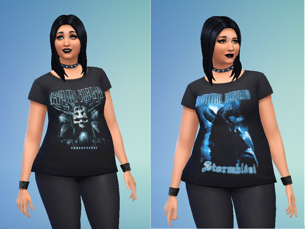 Sims 4 — Dimmu Borgir T-shirts by EmilyK1984 — Metal T-Shirts for Male/Female ages Teen and up. 6 Real Tee Designs for