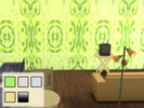 Sims 4 — Floral wallpaper mural by JigglySimmer — Mural wallpaper 5 swatches