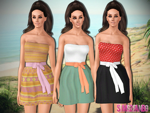 Sims 3 — 493 - Dress With Bow by sims2fanbg — .:493 - Dress With Bow:. Dress in 4 recolors, Custom mesh, Recolorable. I