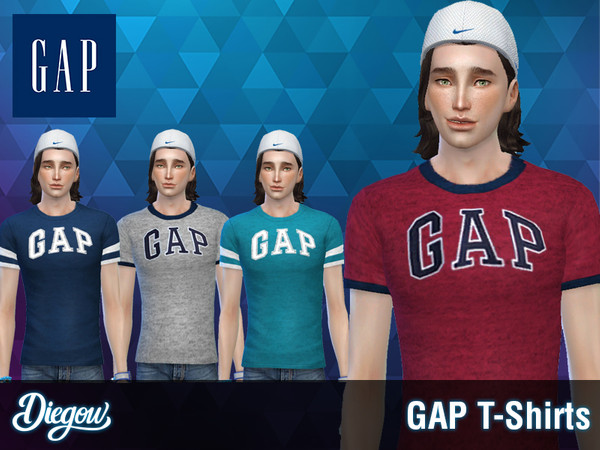 Sims 4 — GAP T-shirts by Di3g0w — GAP T-Shirts for your males. * Teen to Elder * 4 recolors You just need the base game