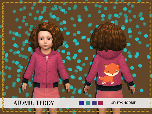 Sims 4 — Sly Fox Hoodie by AtomicTeddy — Created for: The Sims 4 Comes in 4 colours. EA mesh edit by me Custom thumbnail