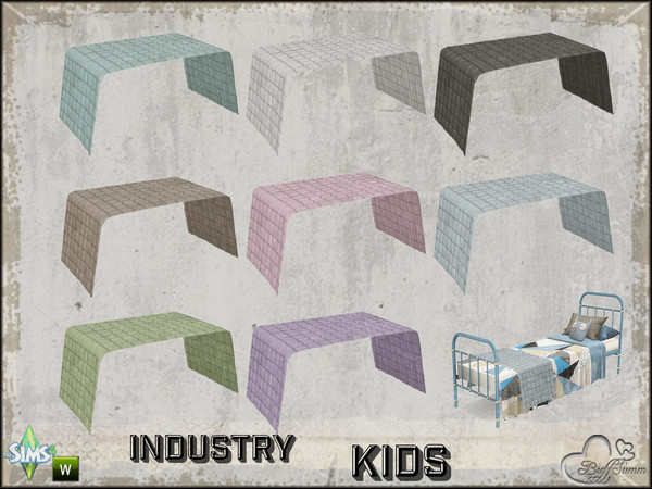 Sims 4 — Industry Kids Blanket for Singlebed by BuffSumm — Part of the *Industry Series* ***TSRAA***