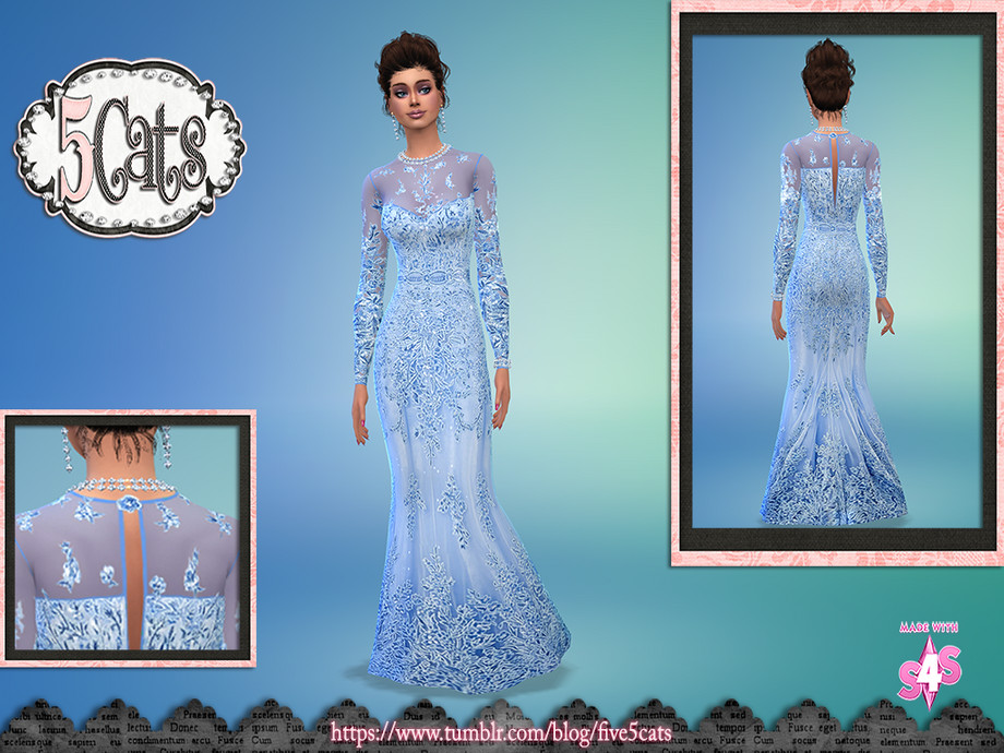 sachin and babi light blue dress The Sims Resource