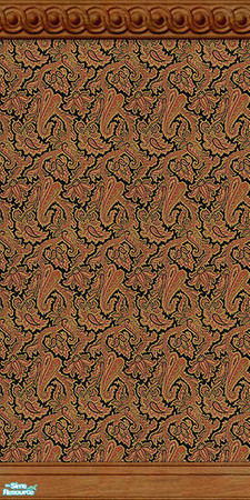 Sims 2 — Whisper Paisley Wall Collection - 03 by elektra274 — 3 of 12 coordinating painted and wallpapered walls.