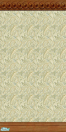 Sims 2 — Whisper Paisley Wall Collection - 01 by elektra274 — 1 of 12 coordinating painted and wallpapered walls.