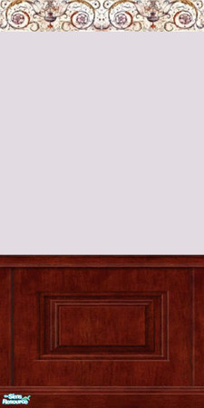 Sims 2 — Florentine Walls Set - DW Single by merdj — Florentine paint with stenciled trim and dark wood single coffered
