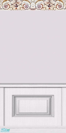 Sims 2 — Florentine Walls Set - White Single by merdj — Florentine paint with stenciled trim and white wood single
