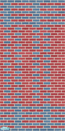 Sims 2 — Patriotic Plaid - Brick Wall (Plaid) by simtorrents — Add a hint of American pride to your Sims\' home with this