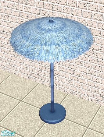 Sims 2 — Blue Tiki Umbrella by Raveena — Part of the Blue Tiki Party Set.