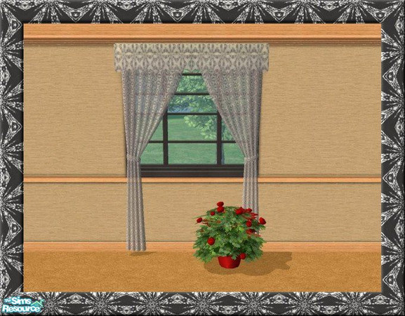 Sims 2 — TC30  Black &  White Lace Veil of Dreams by jeni — A white lace design Veil of Dreams Curtain, created for