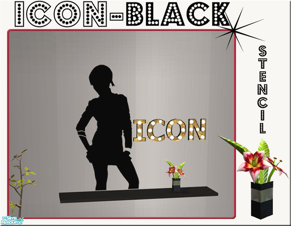 Sims 2 — Icon - Black Stencil by linegud — A recolor of my one tile dining room. Most items consists of 2 subsets so you