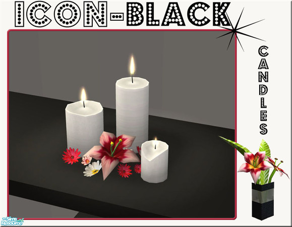Sims 2 — Icon - Black Candles by linegud — A recolor of my one tile dining room. Most items consists of 2 subsets so you