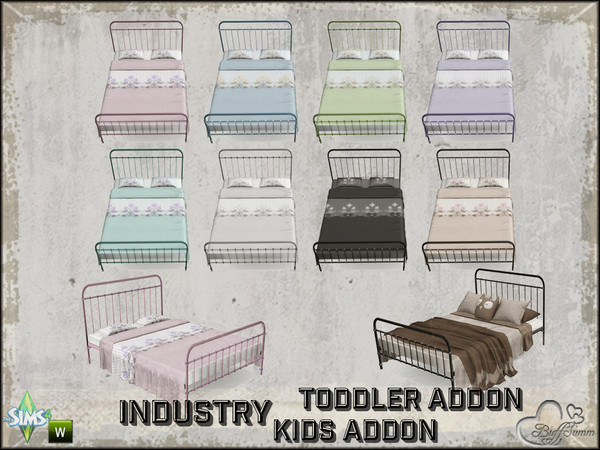 Sims 4 — Industry Toddler and Kids Doublebed by BuffSumm — Part of the *Industry Series* ***TSRAA***