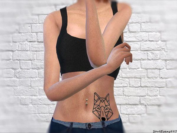 Sims 4 — Wolf Hip Tattoo by SoulEvans997 — I'm back with another tattoo hope you like it.