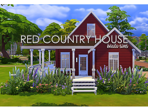 Sims 4 — [koala-sims] Red Country House by koala-sims — A modest sized home inspired by 19th century farmhouse