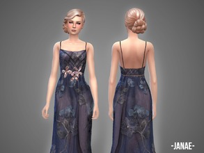 Sims 4 — Janae - gown by -April- — Hey! This gown with embroidery and detailed belt comes in 3 color variations. New