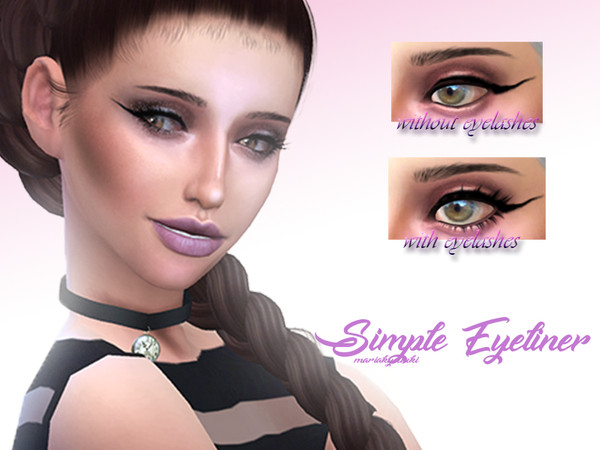 Sims 4 — Simple eyeliner by MariaKyetsuki2 — Simple long eyeliner in black colour
