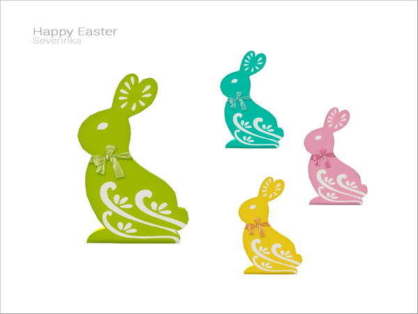 Sims 4 — [Happy Easter] - rabbit 01 bright colors by Severinka_ — Decorative rabbit 01 bright colors From the set 'Happy