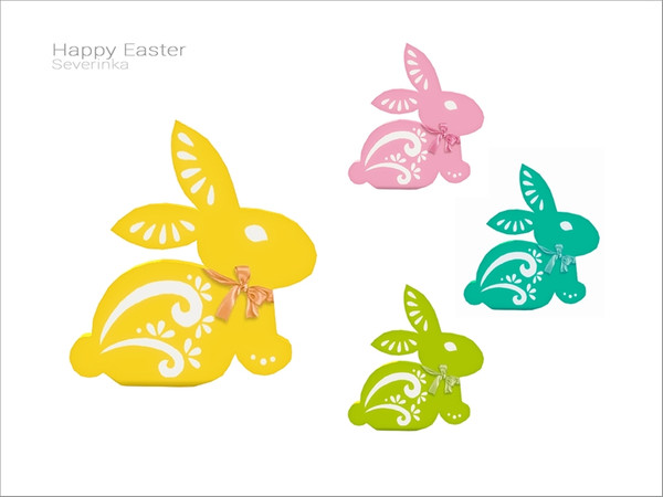 Sims 4 — [Happy Easter] - rabbit 03 bright colors by Severinka_ — Decorative rabbit 03 bright colors From the set 'Happy